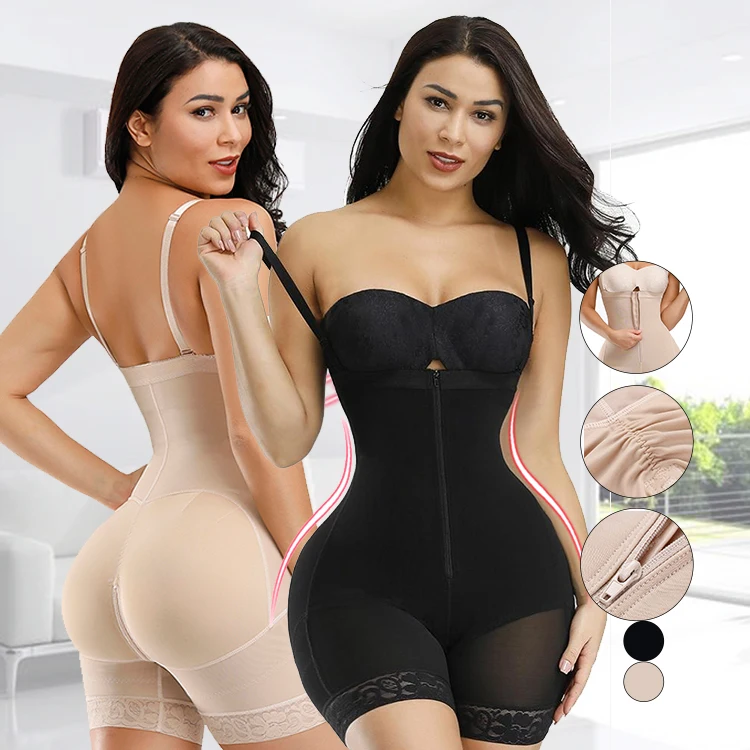 

HEXIN Drop ship wholesale Custom Adjustable high waist Tummy Control Slimming Shapewear For Women Full Body Shaper