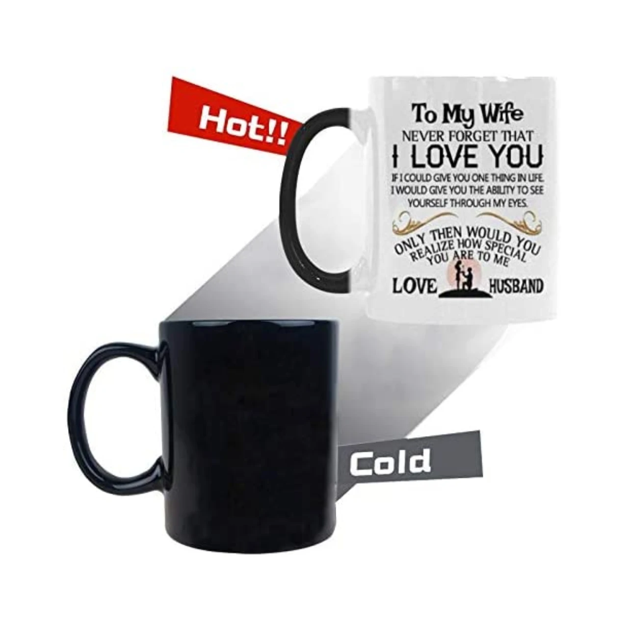 

Drop Shipping Custom Photo Print Ceramic Mugs Color Changing Cups Mug Heating Mark Water Cup Creative Birthday Gift Ceramic Cup