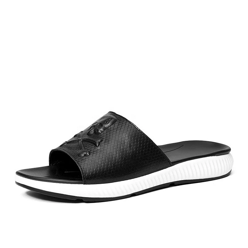 

2021 spring and summer new cowhide skull men's slippers European and American large size wholesale, Skull,totem