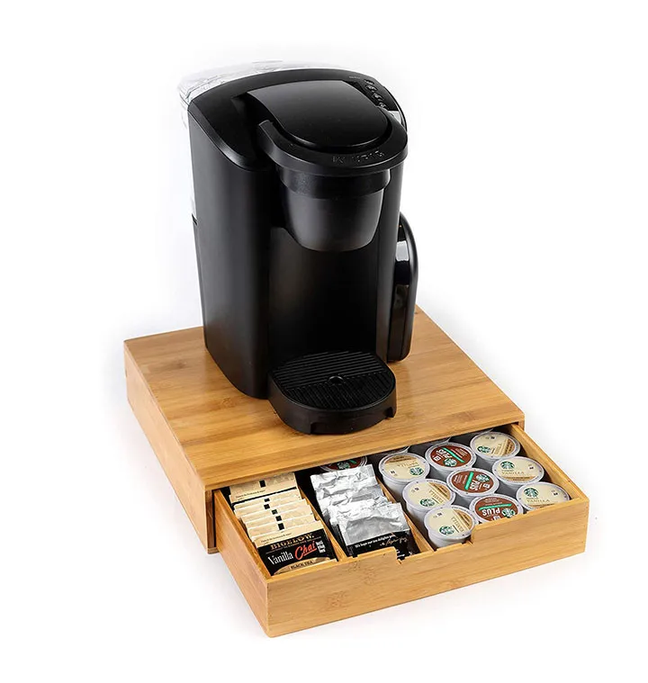 

Bamboo Wooden Coffee Pod Drawers Storage Organizer, Natural,carbonized