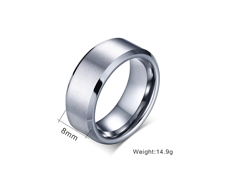 Wholesale Hot Selling Anti-scratch engravable pure tungsten gold men's ring TCR-011