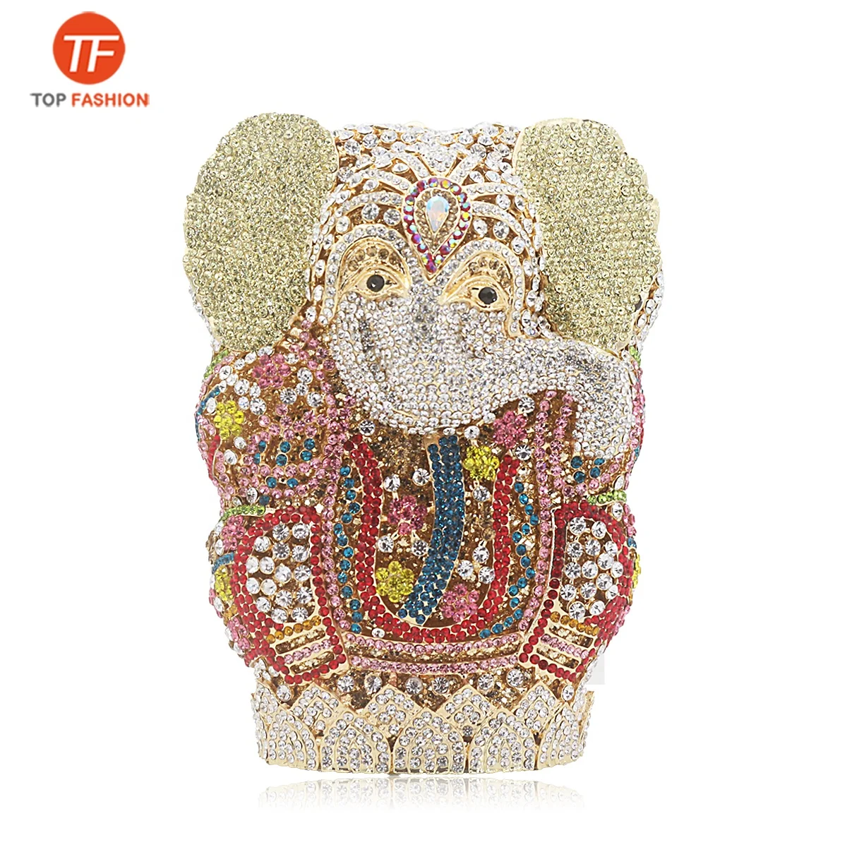 

Wholesales Thai Buddhism Elephant Crystal Women Evening Clutch Bags Wedding Formal Purses, ( accept customized )