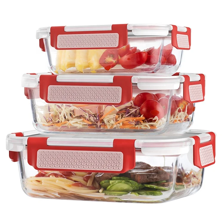 Hot Sale Borosilicate Glass Food Container With Divider/food Storage