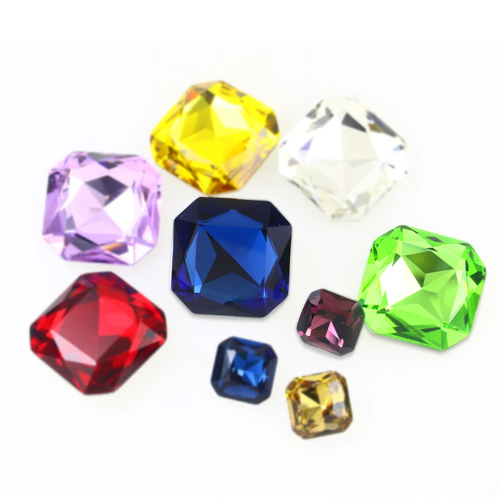 

Dongzhou square octagon shaped point back wholesale fancy stone glass strass rhinestones for garment wedding dress DIY