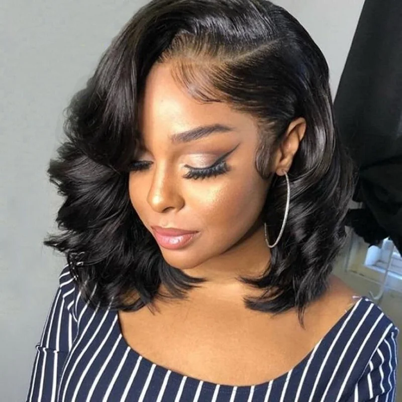 

Letsfly New Fashion 4x4 Lace Bob Human Hair Wigs Virgin Hair Loose Curly Bob Color Wigs For Black Women