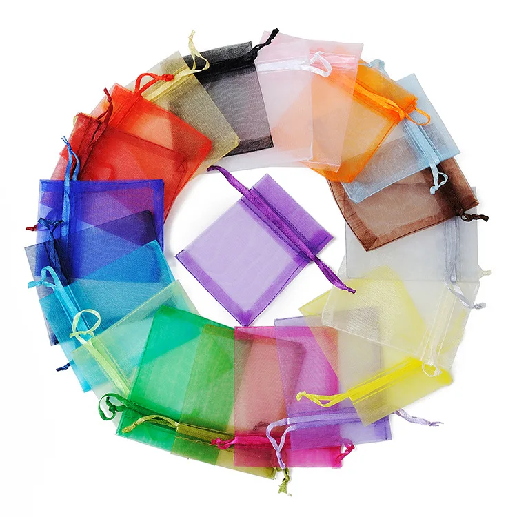 

2024 Hot Sale 5*7Cm Drawstring Small Gift Bags Jewelry Packaging Organza Pouches Mini Candy Organza Bags