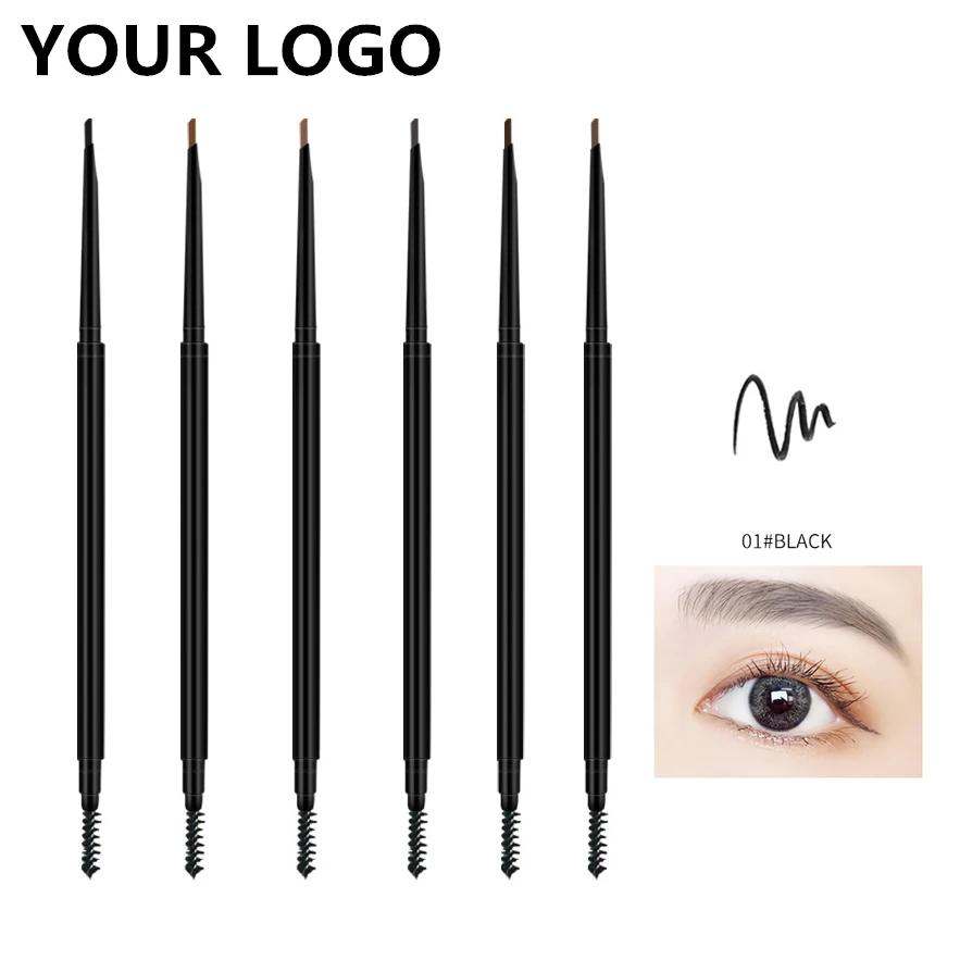 

Hot Sale Waterproof Slim Thin Brow Enhancers Private Label Eyebrow Pencil Custom Logo, Multi-colored