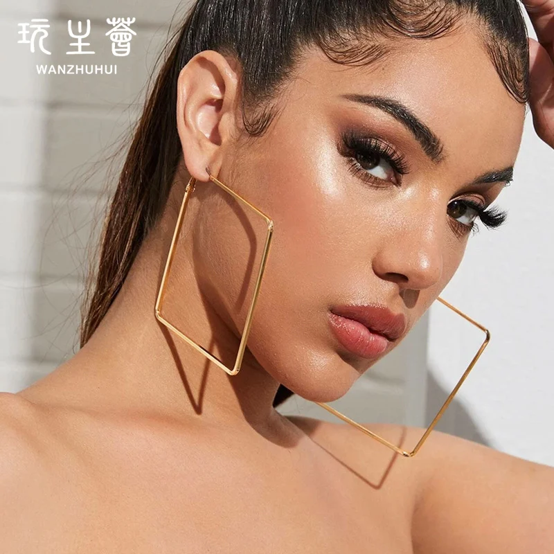 

New fashion geometric women exaggerate big stud earrings jewelry