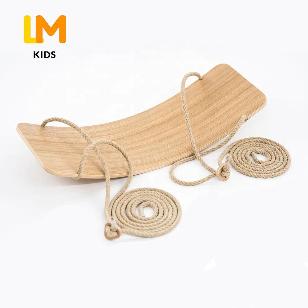 

LM KIDS wholesale gym custom adults workout trainer wobble fitness beam surf montessori game kids wood toy wooden balance board