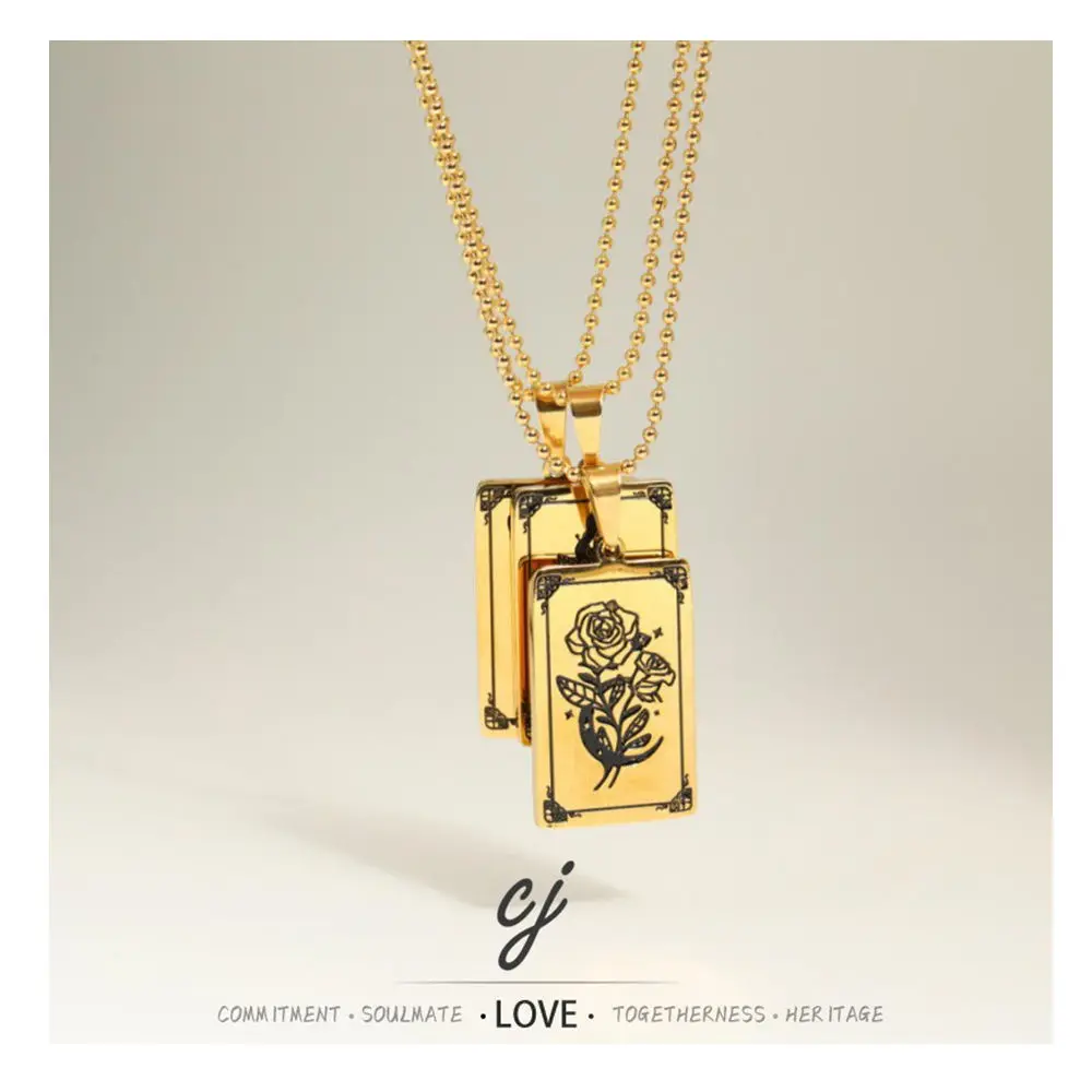 Carline Fashion Snake Element Pendant Necklace Stainless Steel Trendy 18K Gold Plated Ball Chain Custom Women's Certified