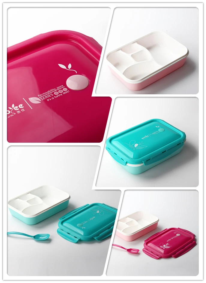 food garde 5 compartments Hot Sale Cool Bulk  Lunch Boxes with lid for Adults with spoon