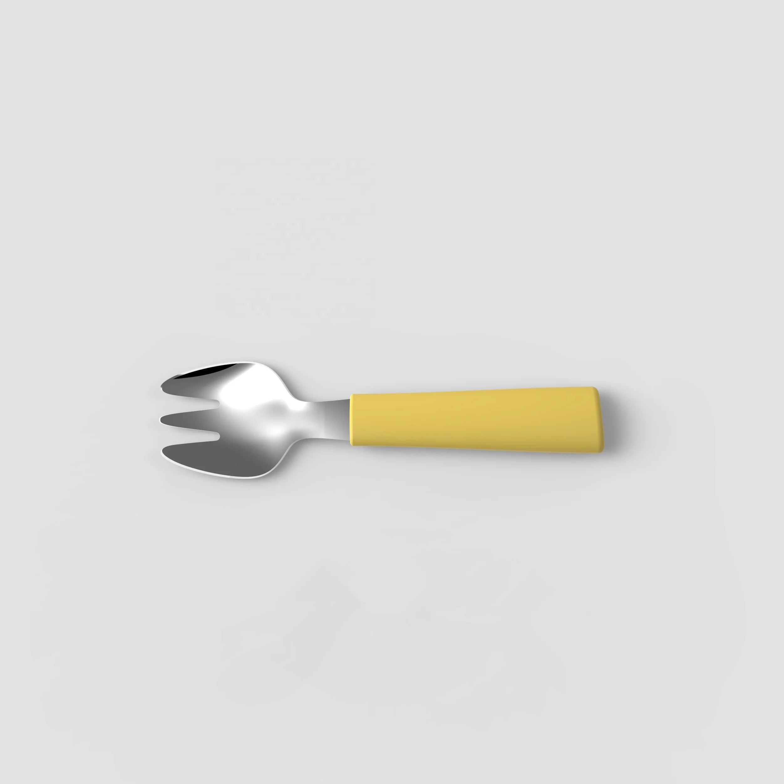 

LFGB Europe Standard New Design Kids Dining Mental Fork, Yellow / fresh yellow / beige / grey / customized