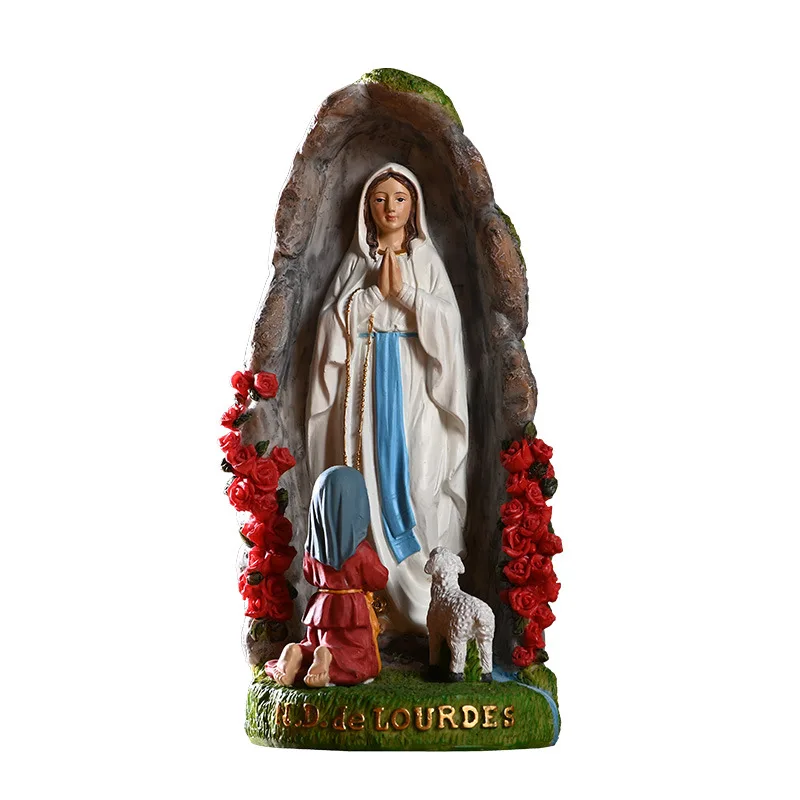 

Time Slow 1pcs Catholic Resin Crafts Statue Home Decor Virgin Mary Model Sculpture Christmas Gifts Indooor Living Room Decor, Color mixing