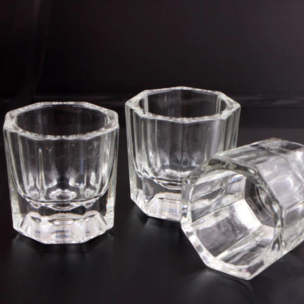 

IMAGNAIL Small Acrylic Liquid Powder Dappen Dish Crystal Glass Cup for Acrylic Nail Art, Crystal clear
