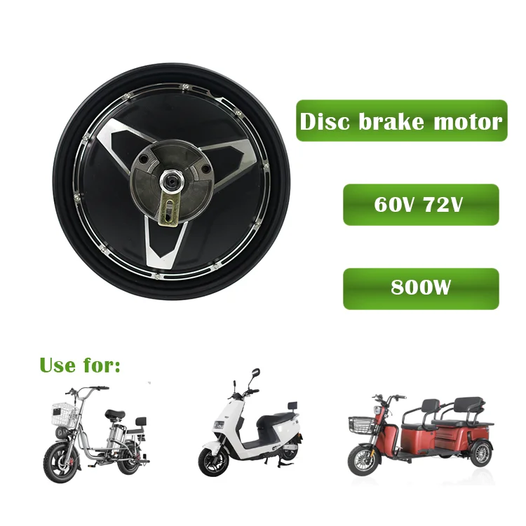 

High speed 60v 72V 14inch 800W electric Bicycle motorcycle scooter disc brake Brushless bldc DC Hub Motor, Black