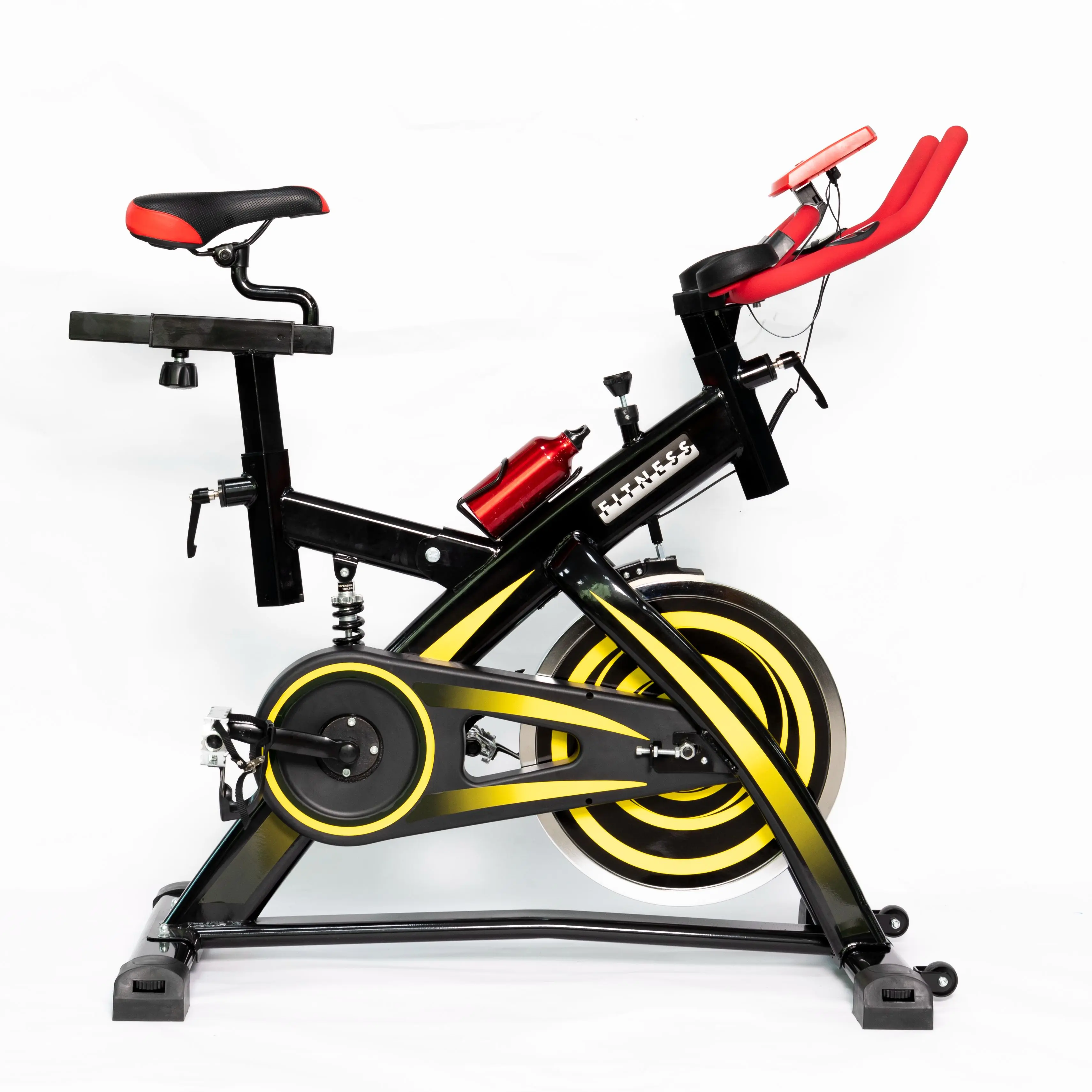

Exercise Bike Stationary Indoor Cycling Bike for Home Cardio Gym Belt Drive Workout Bike with 48 LBS Flywheel, Red+black/yellow+black