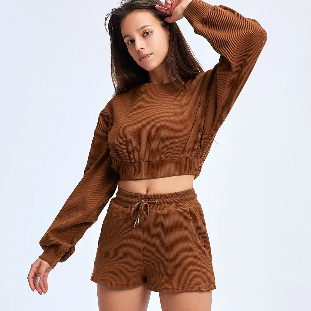 

High Elastic Workout Suit Gym Two Piece Set Women Clothing Long Sleeves Tracksuits Women Yoga Sports Set, As pictures or customized colors