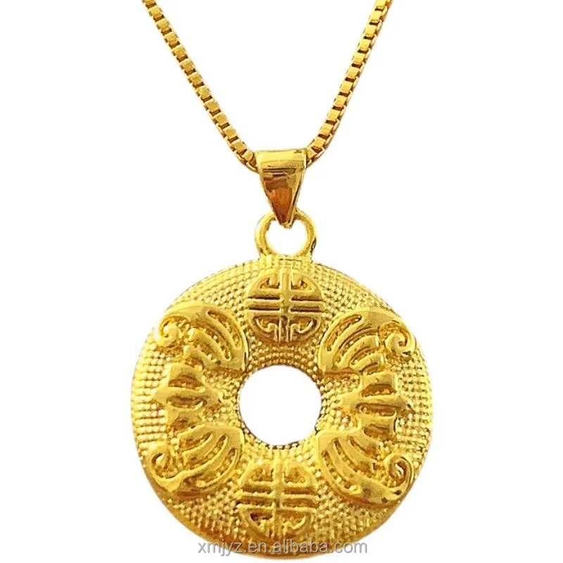 

Vietnam Placer Gold Ethnic Style Plating 24K Gold Accessories Auspicious Flat An Jewelry Pendant Pendants Wholesale Supply