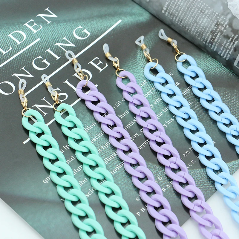

Gattara New Arrived Acrylic Sunglasses Chain Straps Lanyards Transparent Color Reading Glasses Hanging Neck Glasses Chain, As pic