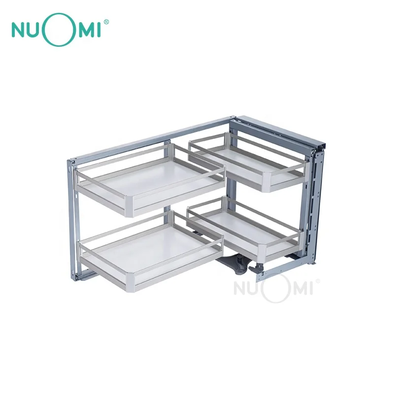
NUOMI Hot Sale Cabinet Pull out Basket revolving saucer Magic Corner Kitchen storage 