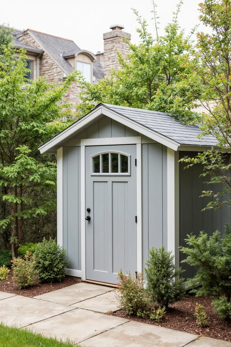 Collection of colorful garden sheds
