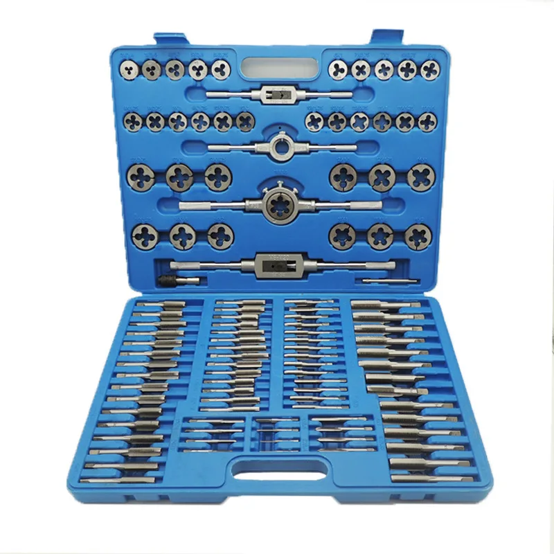 110PCS Tap and Die Set Metric Inch Tungsten Alloy Steel Thread Cutting Tool Kit