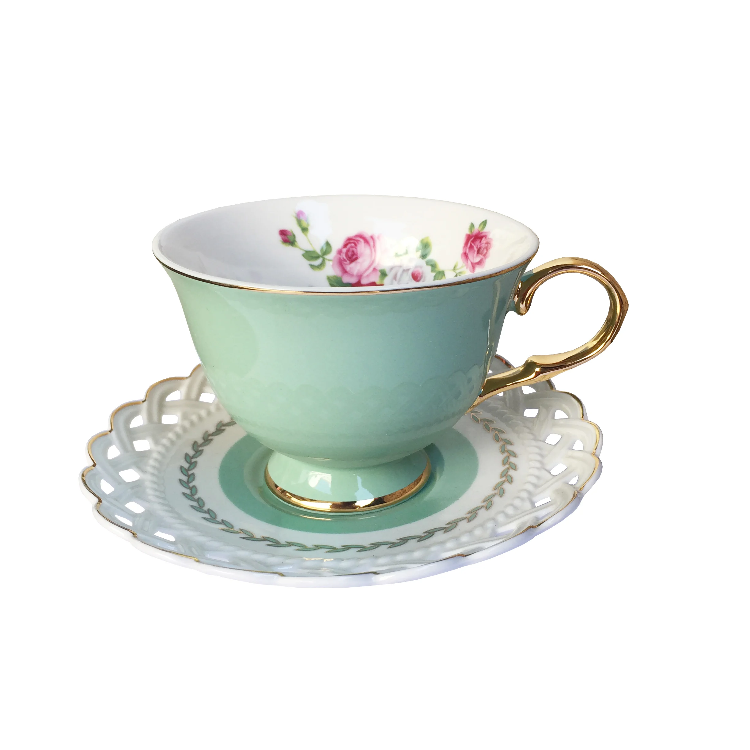 

European style porcelain coffee cup and saucer reusable ceramic cafe cup saucer gift box, Pink,blue,green,red,purple,yellow,etc/customized