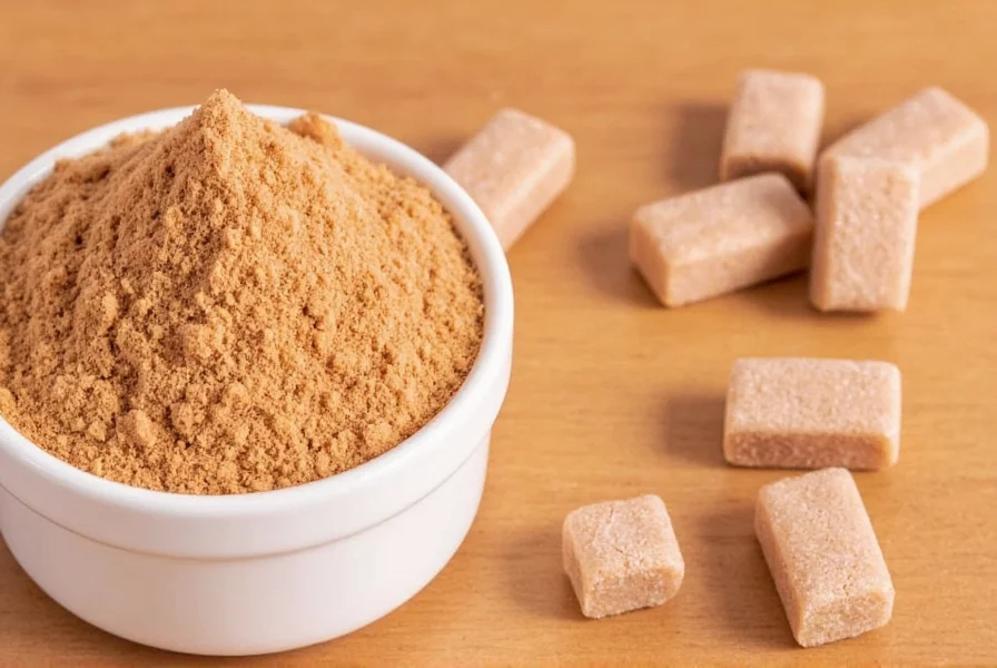 Close-up of cinnamon sticks next to cinnamon flavored chewing gum pieces showing the natural source of flavor