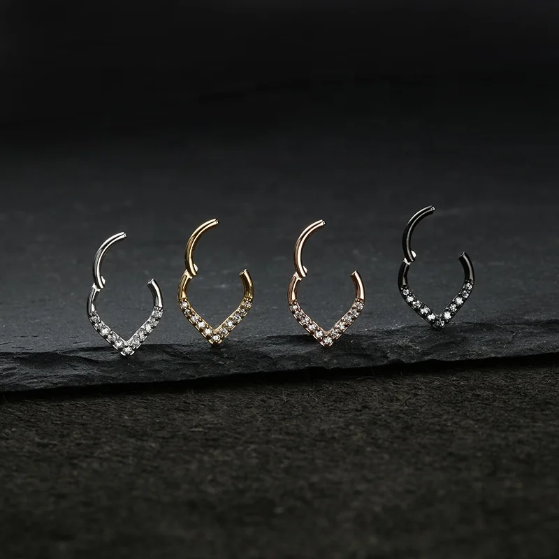 Clicker Hinged Teardrop Septum 316l Surgical Steel Helix Septum Clicker ...