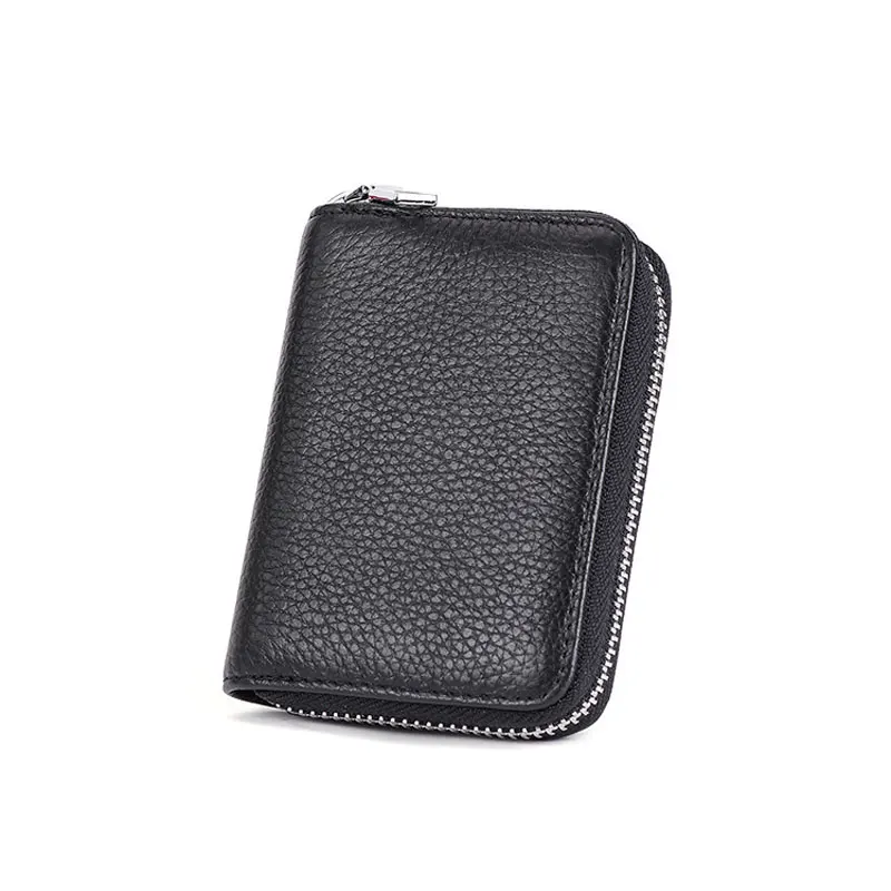 

Small Wallets With Zipper Leather Wallet For Men Women RFID Card Holder, 6 colors