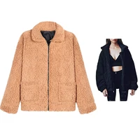 

2019 Hot sale European custom blazer women lamp long coats sheepskin jacket ladies parkas winter faux fur coats