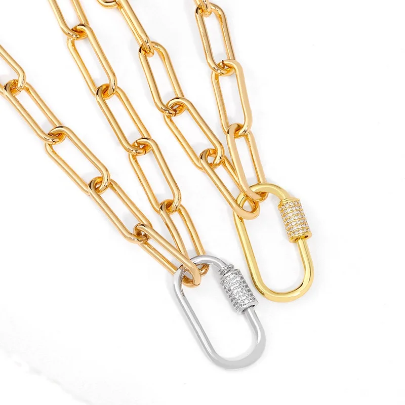 

Fashion girl heavy metal chain punk rock personalized necklace women jewelry