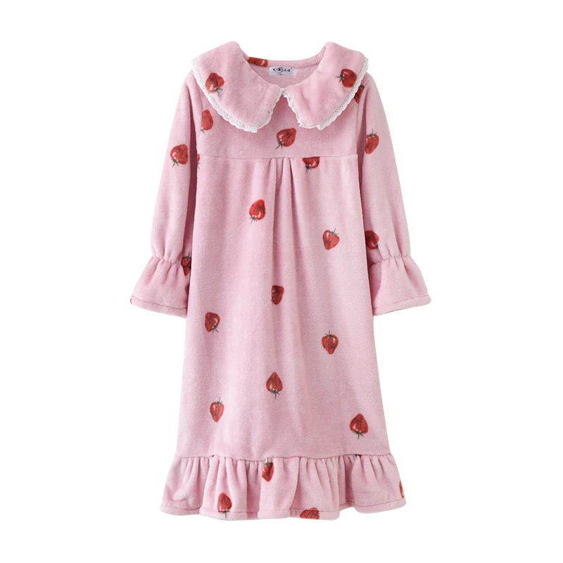 

Wholesale winter thermal christmas Nightgown Robe Kids Children Flannel Bathrobe