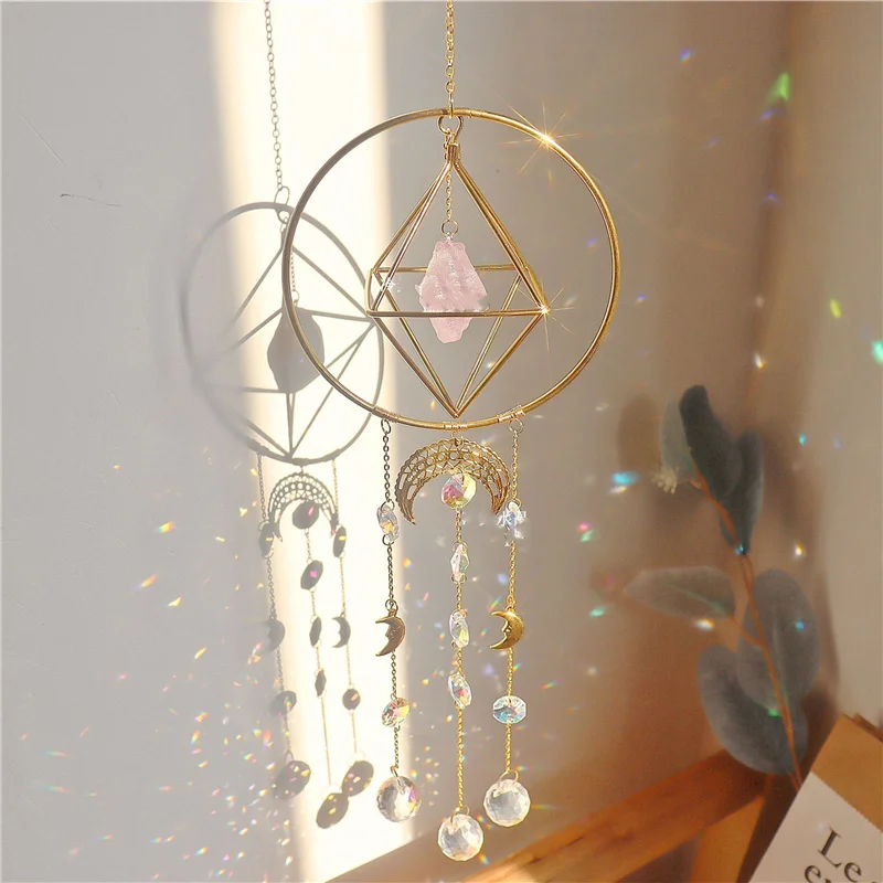 

Window Decorations Sun Catchers Colorful Beads Windchimes Hanging Drop for Garden Decor Craft Rainbow Crystal Suncatcher, 2 colors