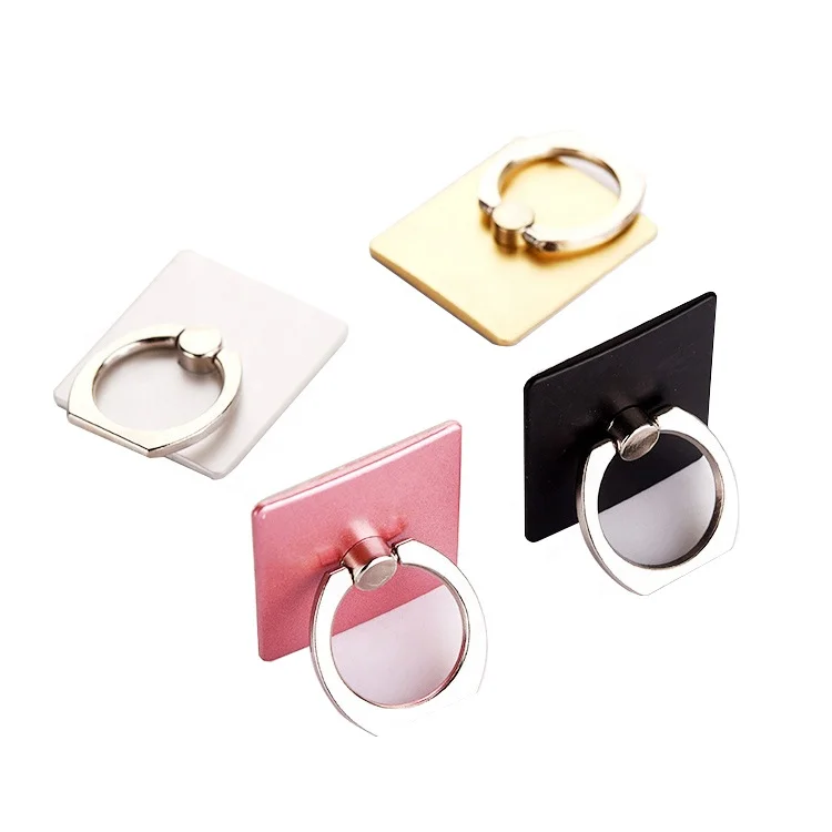 

Hot sale simple pink rectangle mobile cell phone ring holder, Silver, black, pink, blue,