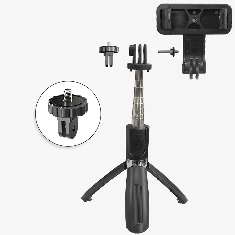 

L02 Flexible Wireless Remote Phone Camera Selfie Stick Tripod Stand Monopod Mini for Universal Smartphone, Black