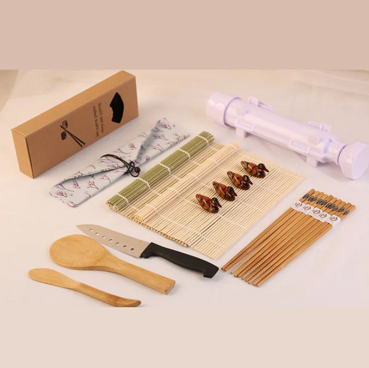 

High Quality DIY Sushi Roller Tool Sushi Making Tool Maker Set Kit for Beginner, Bamboo