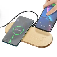 

Wireless Phone Charging Station 2 In 1 Bamboo Wireless Charger Qi Portable Resin Wood Wirless Charger For Iphone