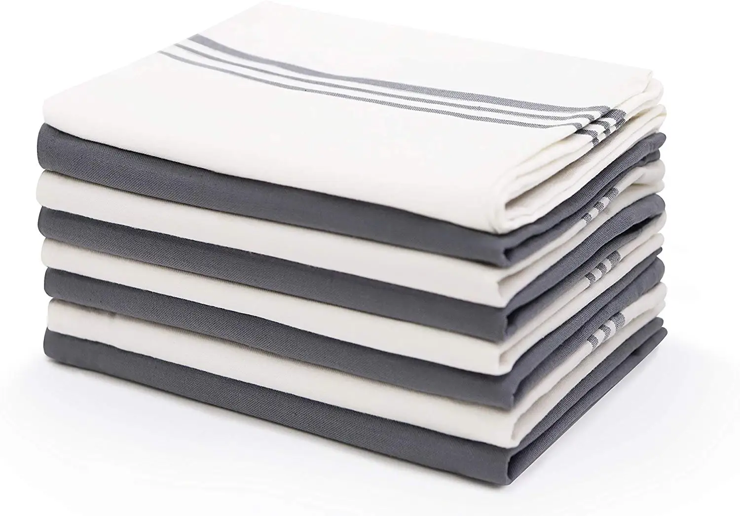 Kitchen Large Dish Towels With Pot Holder And Gray/white 4 Of Each In