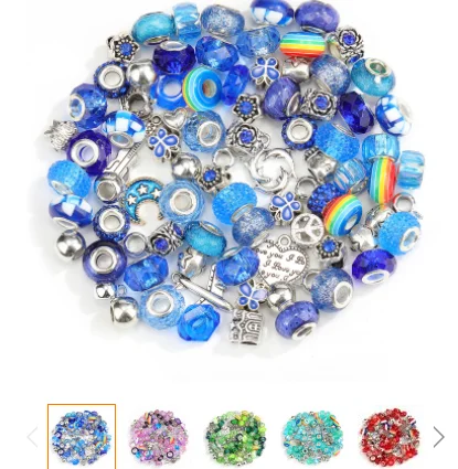 

100pcs per set big hole colorful spacer beads for DIY jewelry making rainbow beads crystal alloy metal beads jewelry accessories