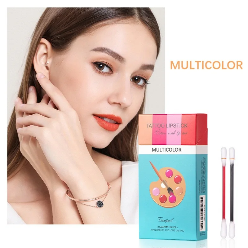 

New Wholesale Tobacco Box Cotton Swab Lip Gloss Waterproof Long Lasting Matte Lip Tint Tattoo Lipstick