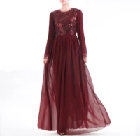 

Wholesale Latest designs 5 colors sequins embroidery women big hem woman Islamic abaya dress