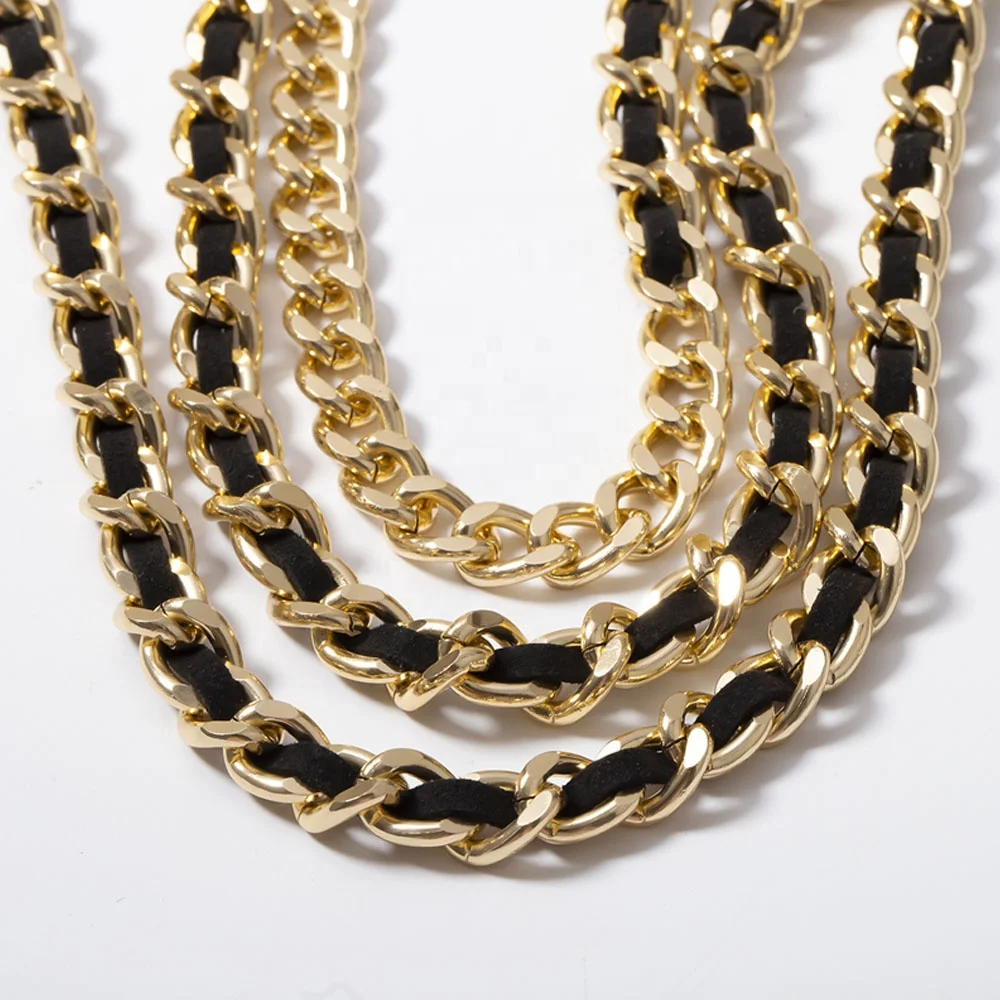 Wholesale Can Be Customized Gift Gold Waist Chain Ladies,Suede Fabric