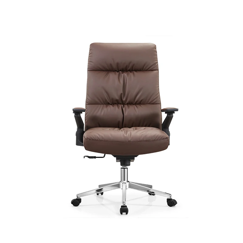 Full Black High Back Genuine Leather Adjustable Executive Modern Office Chair