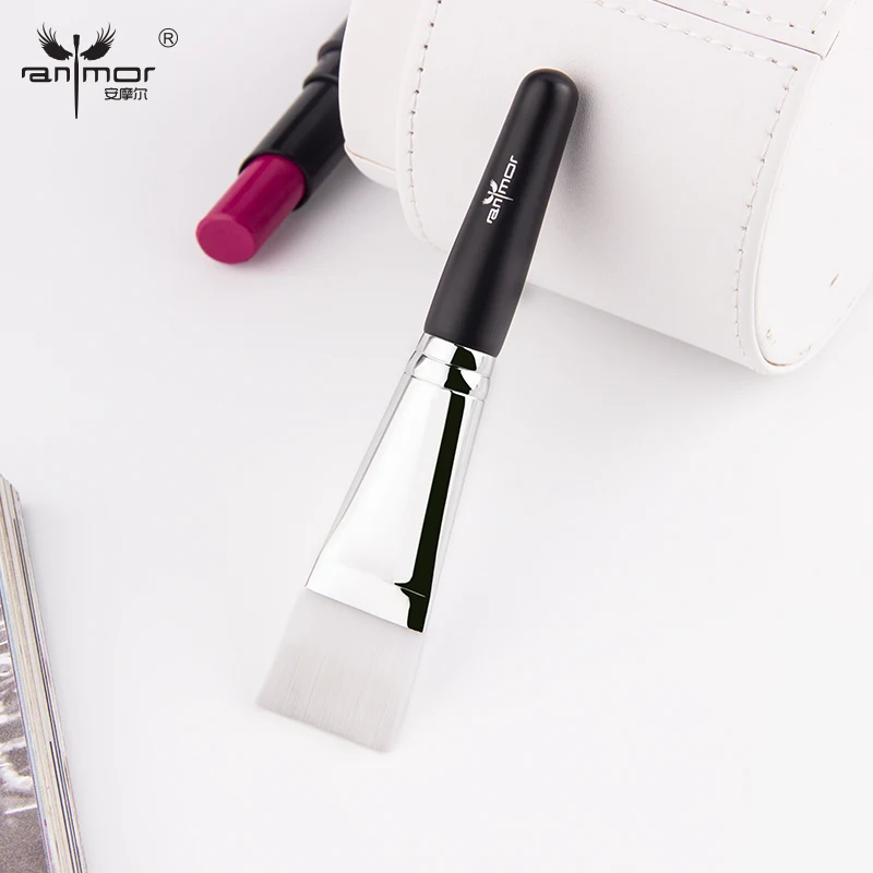

Anmor Professional Make Up Brushes Wholesale Mask Mini Size Wooden Single Makeup Brush, Silver color