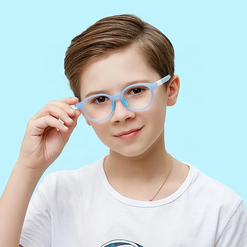 

High quality silicone tr90 round frames comfortable children eyeglasses Protect eyesight kids anti blue light blocking glasses