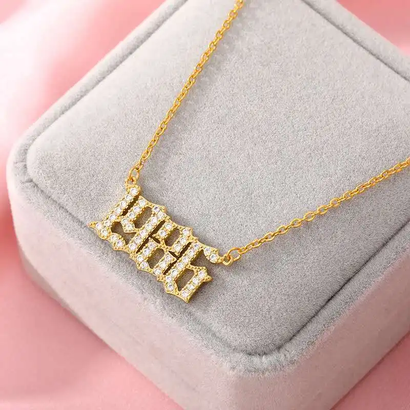 

Custom 1985-2020 Vintage Stainless Steel Diamond Birth Year Pendant Necklace