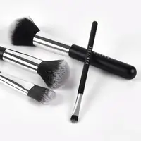 

High Quality 4 Pieces Black Synthetic Fiber Hair Beauty Art Makeup Brushes Set
