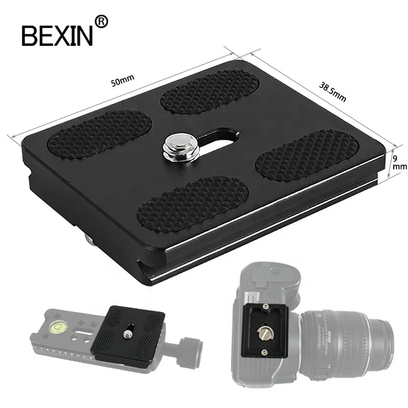 

BEXIN Arca Swiss Dslr Accessories Tripod Head Mount Adapter Plate Fast Load Quick Release Base Plate for Canon and Dslr Camera, Black