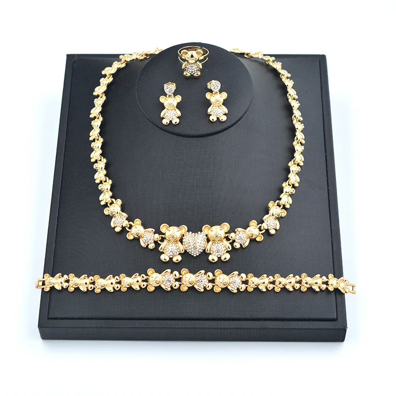 

Mix style Teddy bear  set 18k gold filled xoxo set jewelry sets
